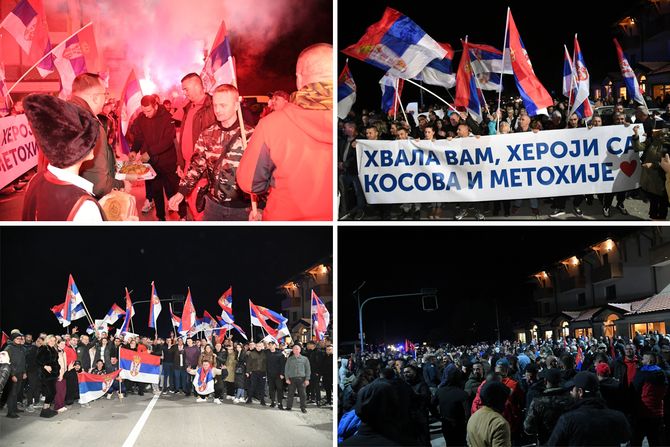 Doček kod Ušća za Srbe pešake sa KiM