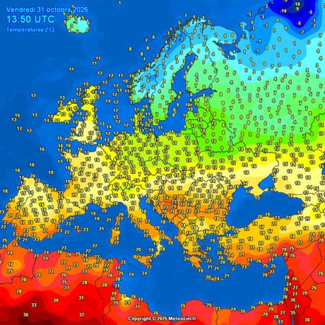 Temperature vazduha u toku poslepodneva