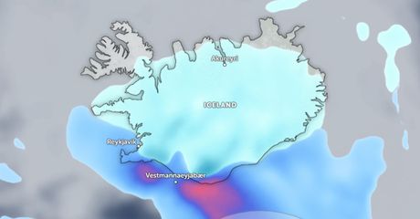 Ciklon i sneg nad Islandom