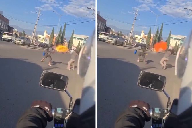 bljuje vatru na ulici bljuje vatru na ulici