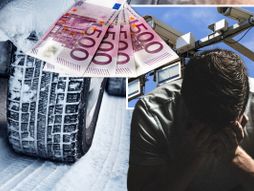 Zimske gume, evri, kamera, muškarac