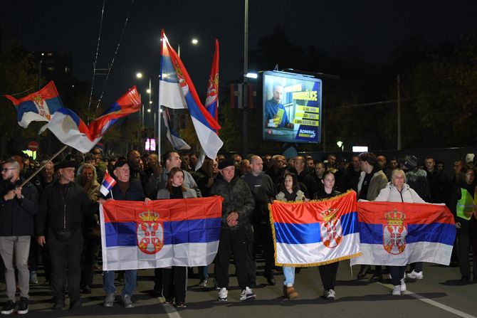 Beograd, skup , doček Srba sa KiM