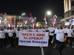 Beograd, skup , doček Srba sa KiM