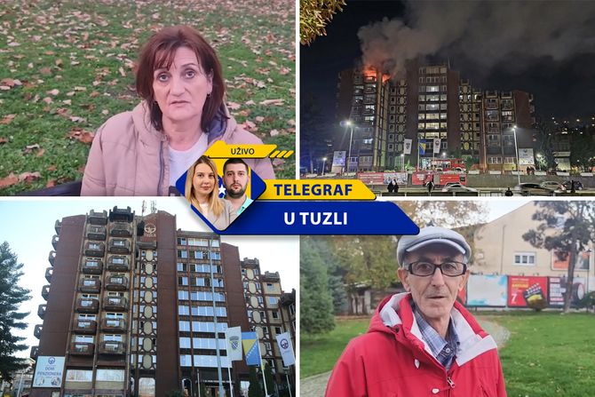 Bosna BIH Tuzla Dom penzionera požar