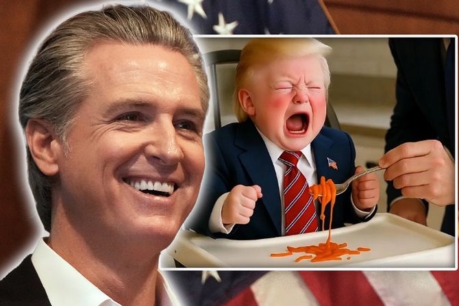 Gevin Njuzom Donald Tramp beba Gavin Newsom Donald Trump baby