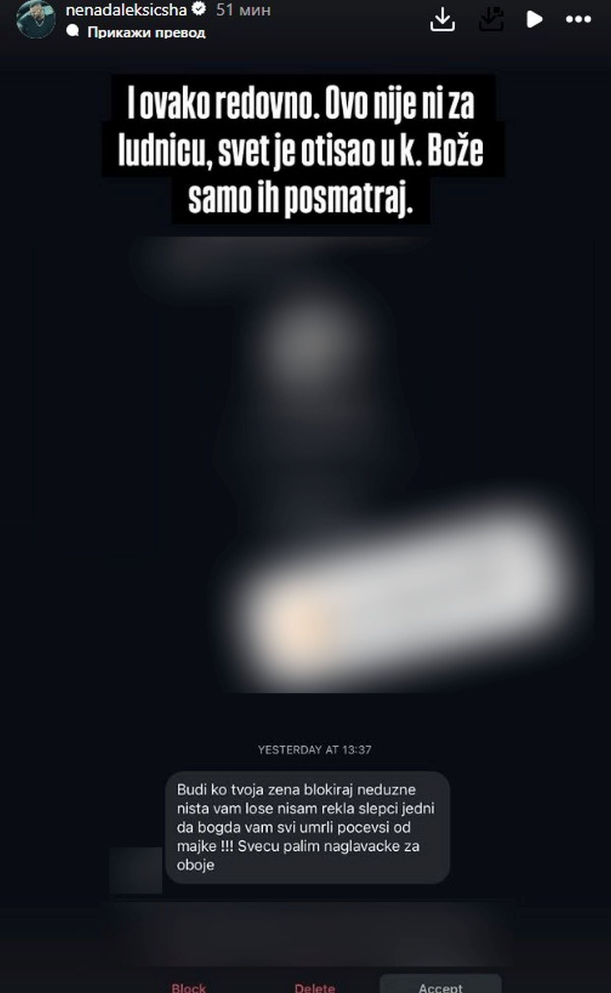 "Dabogda vam svi umrli!" Povukao se iz javnosti, a sada otkrio kroz šta prolazi: Ša pokazao jezive poruke