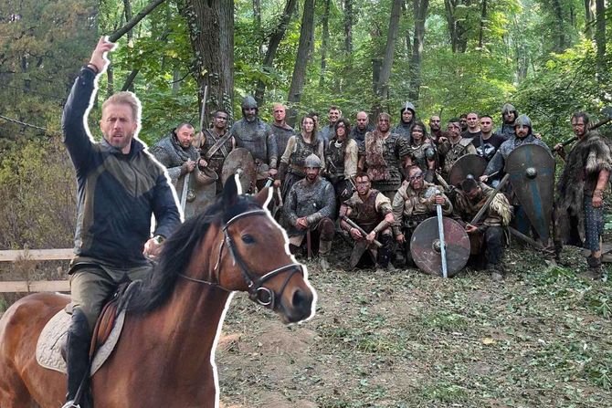 Srpski kaskaderi na snimanju serije Robin Hud