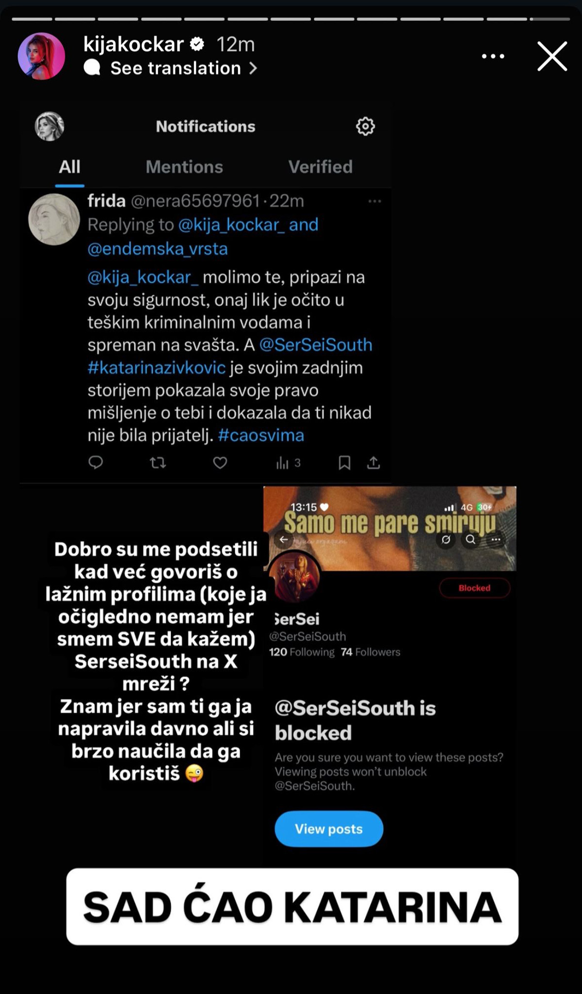 Kija nastavlja da udara na Kaću Živković, sad pomenula i muža kojeg krije: "Nisi očekivala da ću reći..."