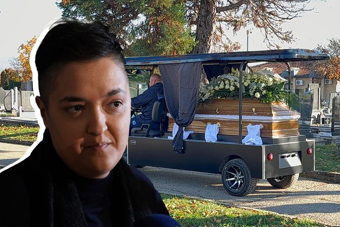 Marija Šerifović, sahrana oca Rajka