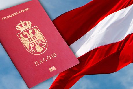 Austrijska zastava i srpski pasoš