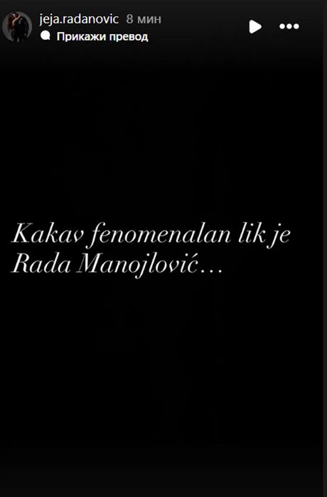 Jelena Radanović Rada Manojlović post objava