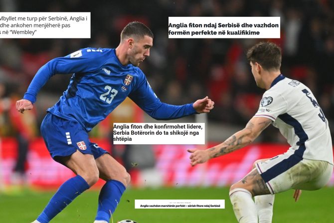 Fudbalska reprezentacija Srbije, naslovi albanskih medija