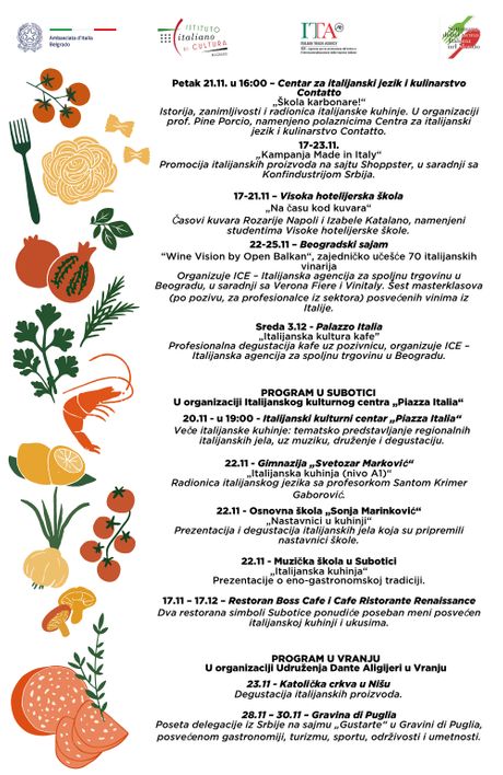 Nedelja italijanske kuhinje italijanska kuhinja