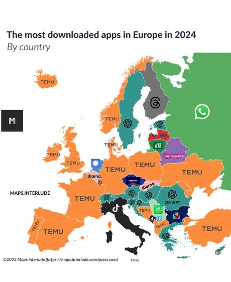Aplikacije Evropa mapa