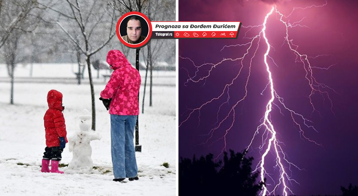 Pucaju gromovi, kiša lije kao iz kabla, a ovi delovi već zavejani! Preti orkanska bura, pašće i do 50 cm snega