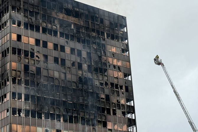 Požar, Vjesnikov neboder, Zagreb