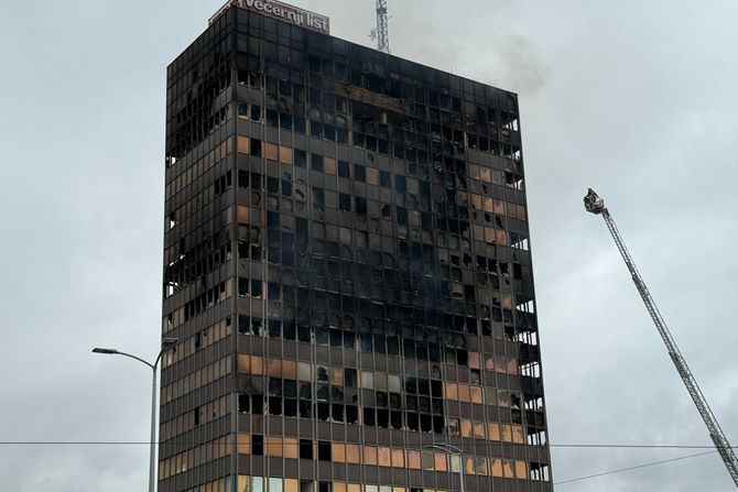 Požar, Vjesnikov neboder, Zagreb