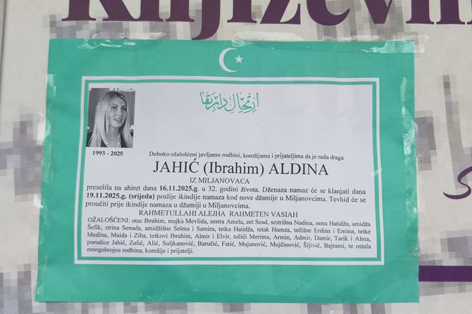 Aldina Jahić, umrlica