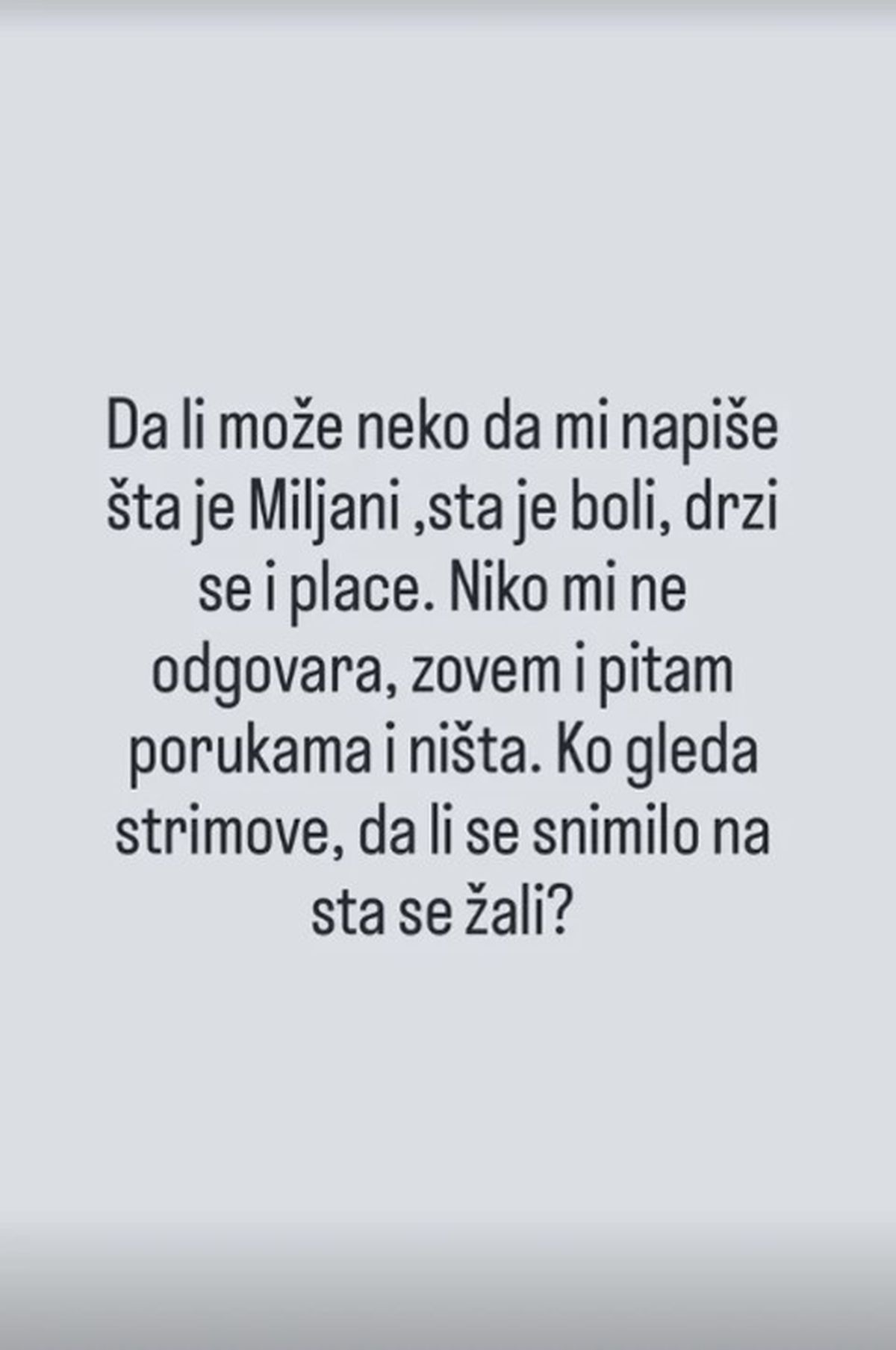 Marija Kulić zabrinuta, hitno se oglasila: "Neka mi neko napiše šta je Miljani, šta je boli?"