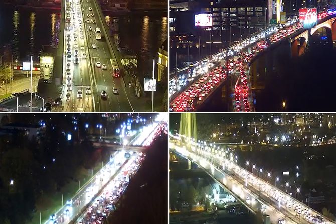 Saobraćaj gužva Beograd Brankov most Gazela Autoput Novi Beograd Most na Adi Fičer