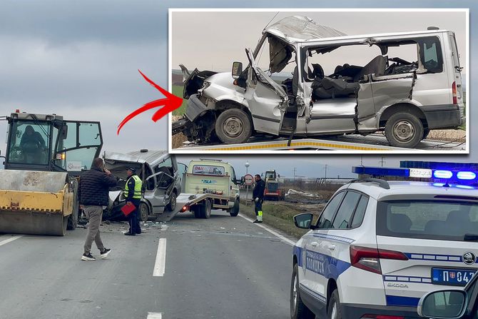 saobracajna nesreca, irig Ruma, Putnički kombi udario u radnu mašinu