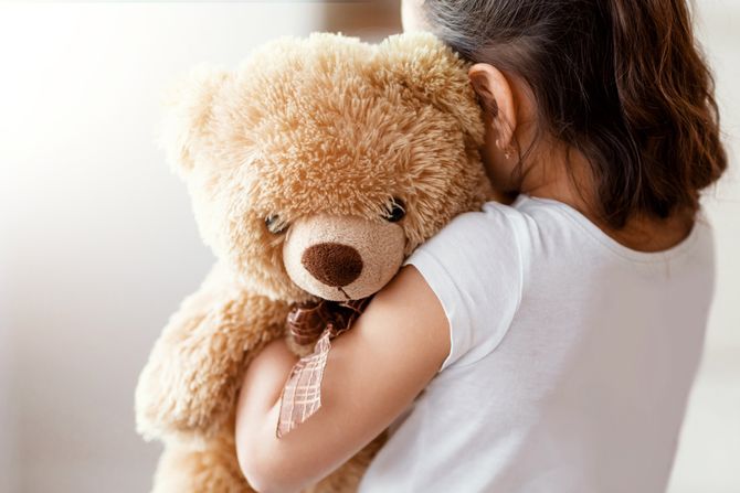 dete, meda, igračka