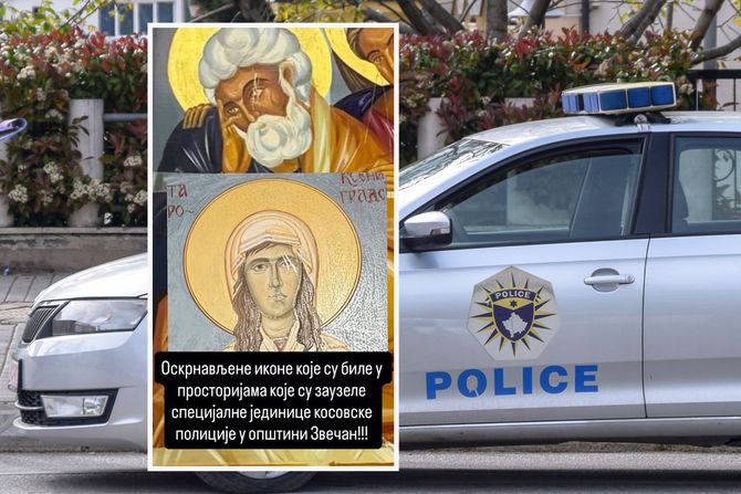 Kosovska policija, oskrnavljene ikone u Zvečanu