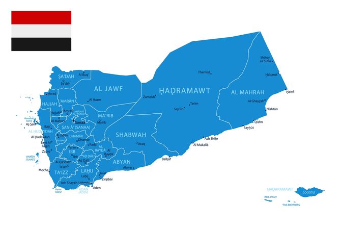 Jemen, mapa