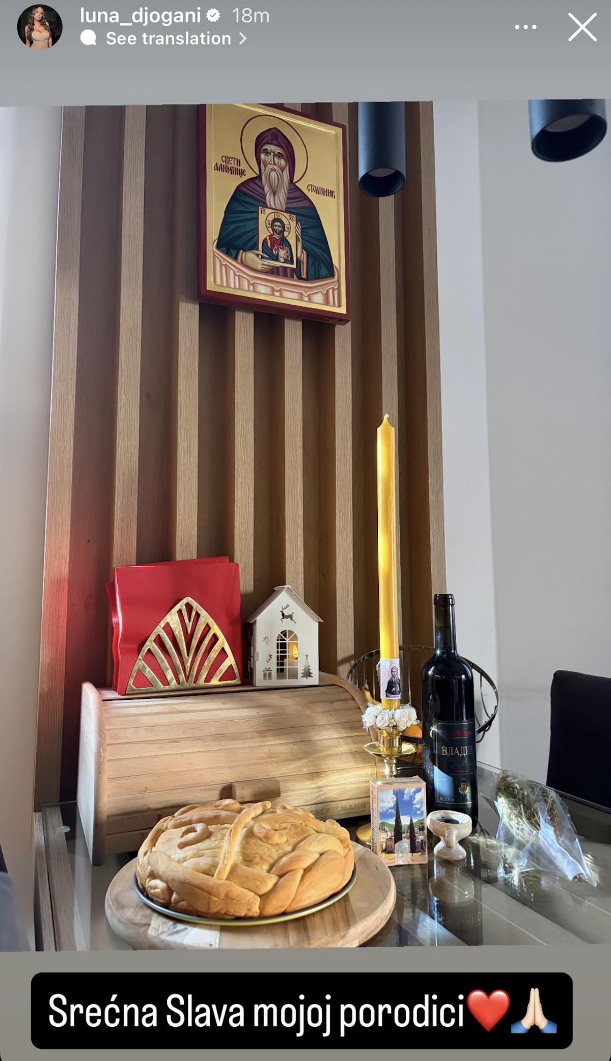 "Moram da se pohvalim" Luna prvi put umesila slavski kolač! Pokazala kako obeležavaju dan i šta je na stolu