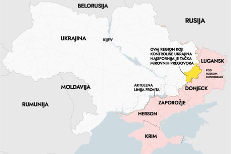 Mapa spornih teritorija u Ukrajini