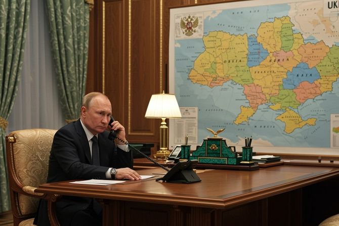 Vladimir Putin, mapa Ukrajine
