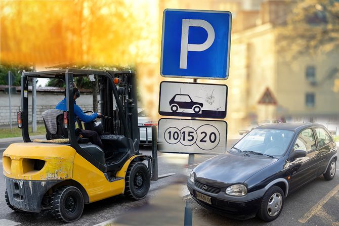 Viljuškar, parking, opel korsа