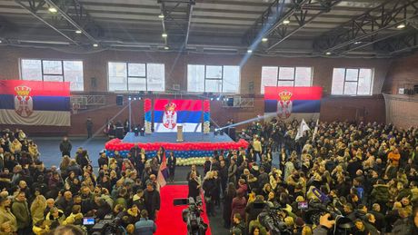 Miting Srpske liste u Hali sportova u Kosovskoj Mitrovici