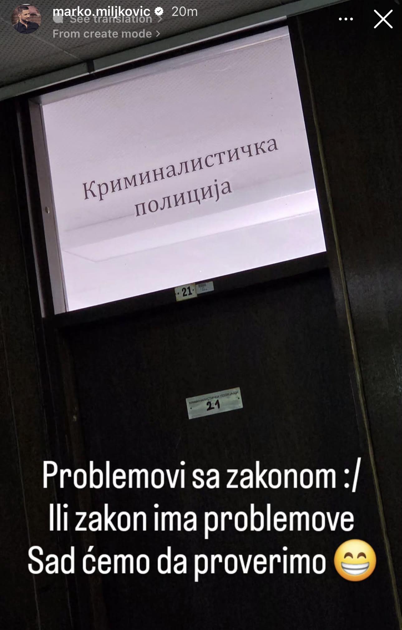 Marko Miljković završio u policiji: Osvanula fotografija iz kriminalističke stanice