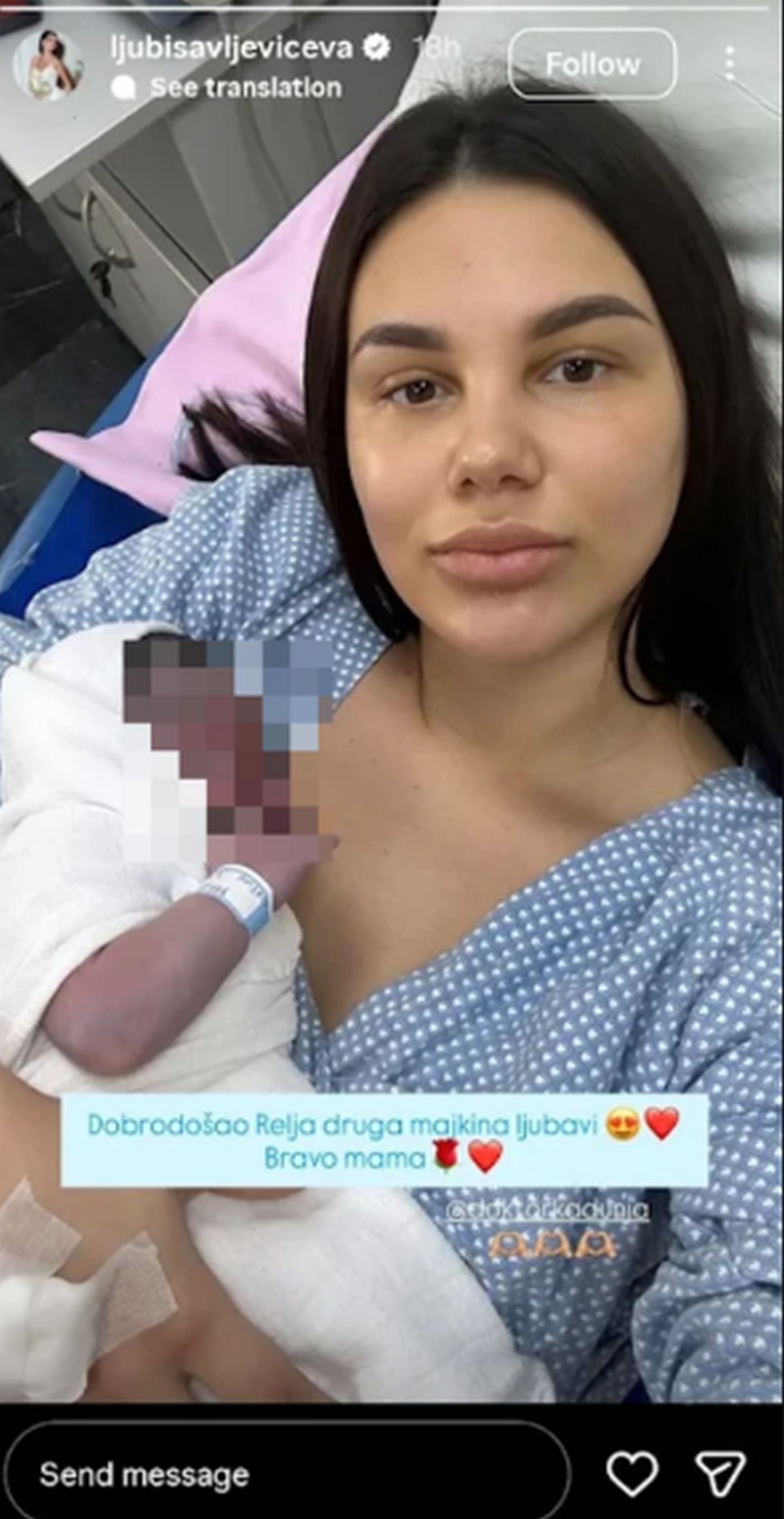 Porodila se misica Jovana Ljubisavljević: Objavila prvu sliku iz porodilišta, sinu dali ime od četiri slova