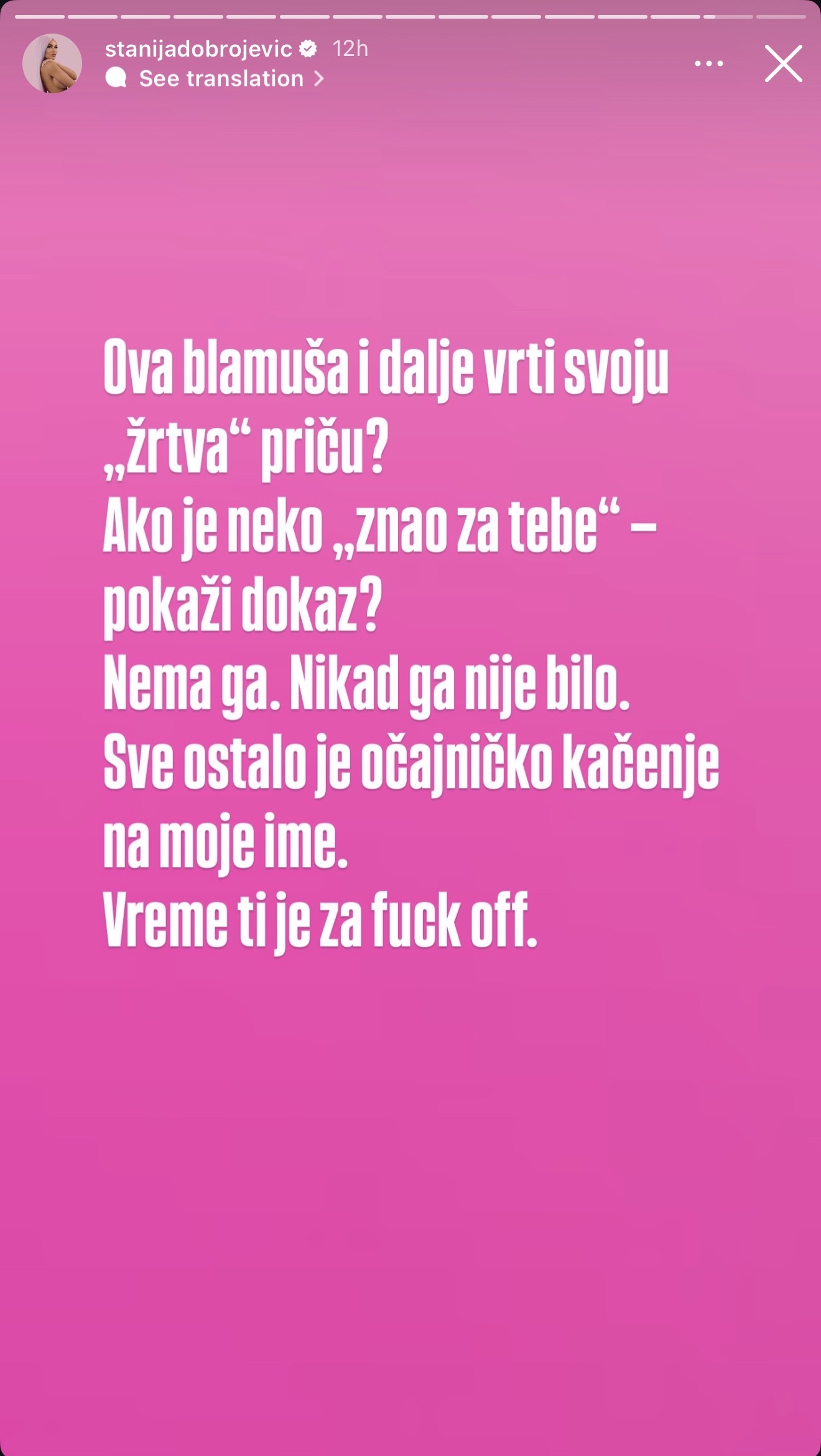 "Ova blamuša i dalje vrti 'žrtva' priču?!" Stanija se hitno oglasila, uputila Aneli surove reči: "Vreme ti je"