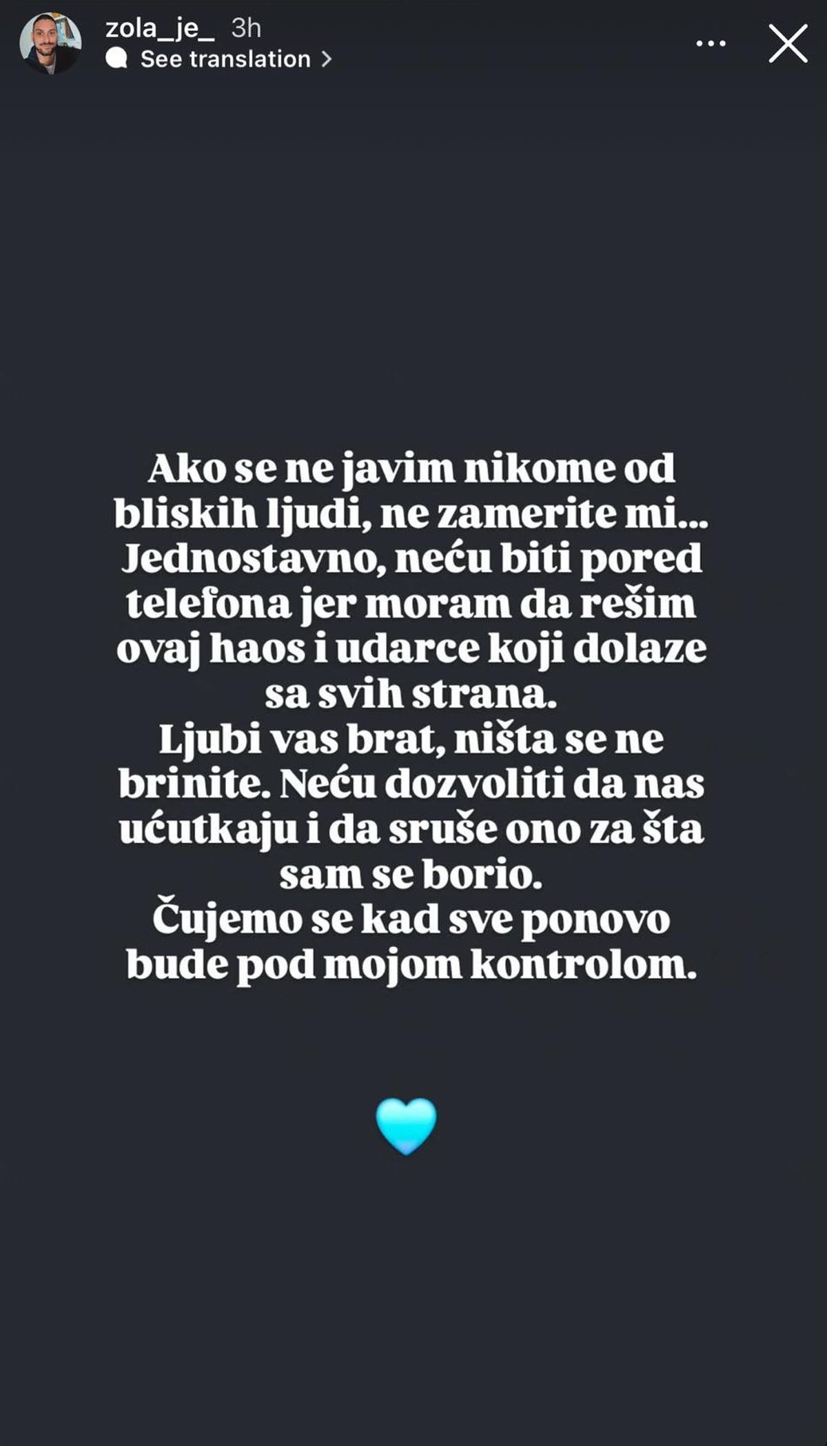 "Srušili su mi ceo sistem!" Zoli obrisali film o Miljani, u kasne sate sve objavio: "Ako se ne javim..."