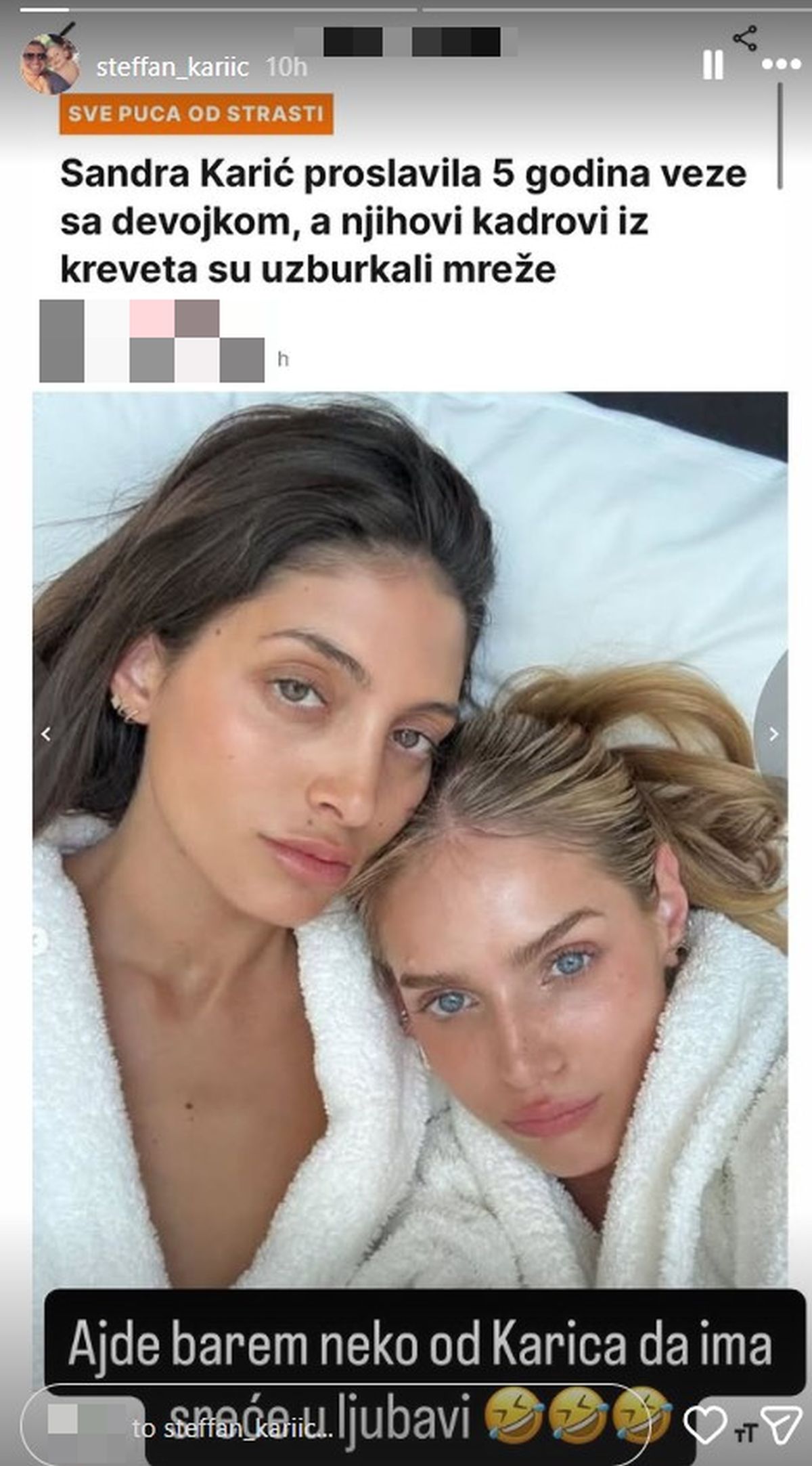 Stefan Karić javno prozvao Sandru Karić zbog vesti da je proslavila pet godina veze sa ženom! "Barem neko..."