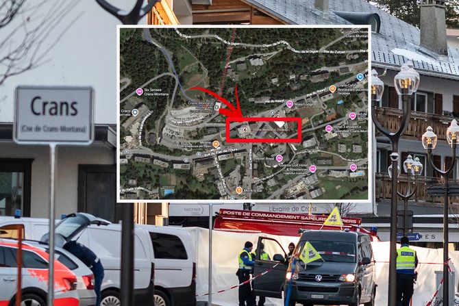 Švajcarska, eksplozija, Kran-Montana, mapa