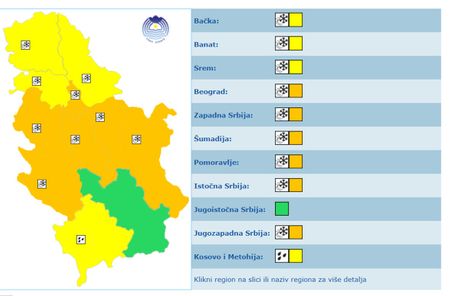 Meteoalarm za 4. januar