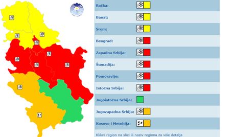 Meteoalarm za 5. januar