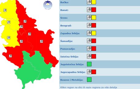 Meteoalarm za 6. januar