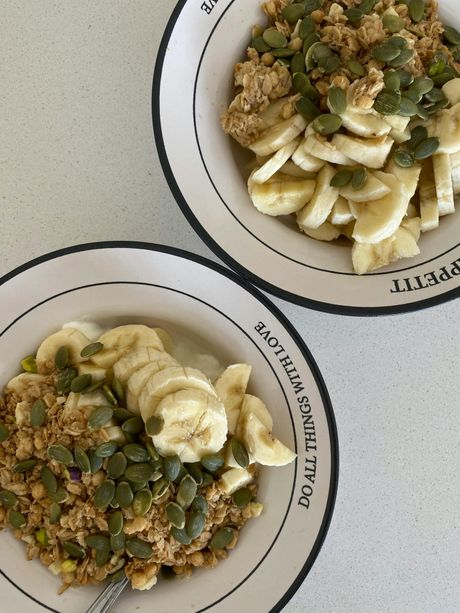 doručak, ovsene, kaša, banana, voće, zdrava hrana