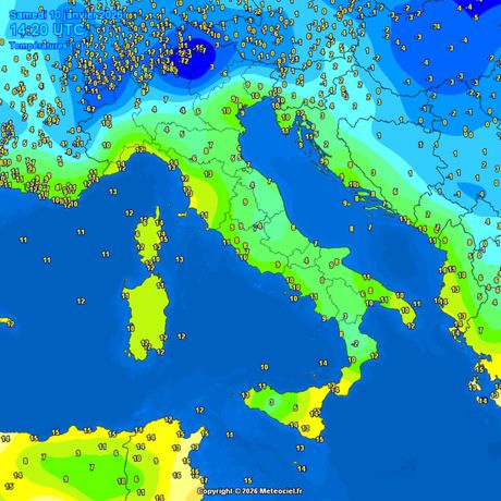 Padavine i trenutne temperature vazduha