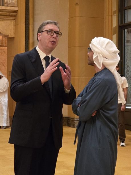 Aleksandar Vučić potpredsednik Vlade i ministar spoljnih poslova UAE šeik Abdula bin Zajed al Nahjan Abu Dabi