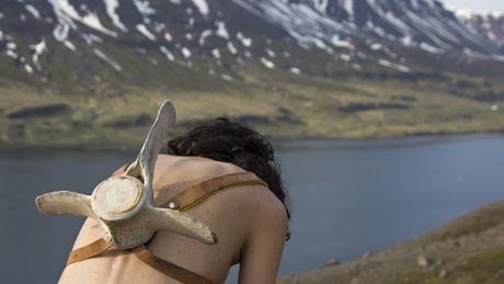 ELENA MAZZI, Self-Portrait with a Whale Backpack, 2018, Fine art photographic print, The Farnesina Collection, Rome