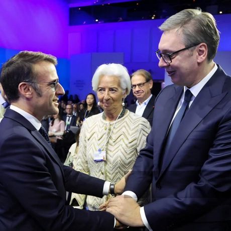 Aleksandar Vučić Emanuel Makron Davos