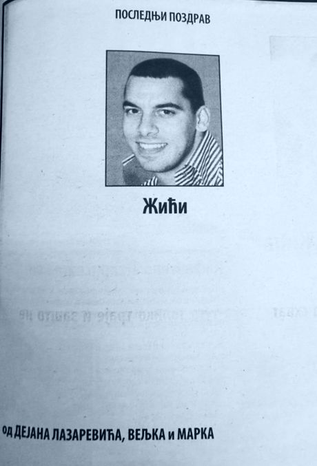 Živko Bakić, čitulja, Veljko Belivuk