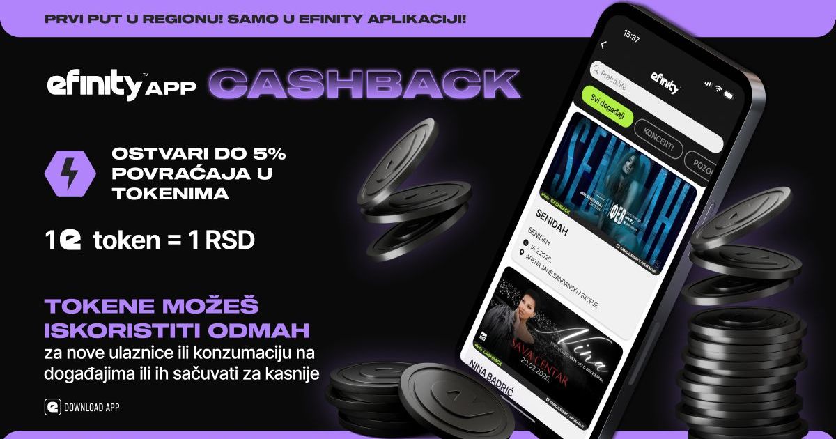 eFinity postavlja standarde: Cashback koji donosi više od ulaznice