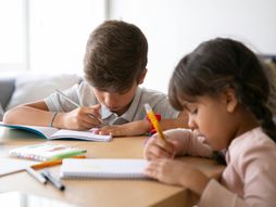 deca, škola, pisanje, učenje, dečak, devojčica, dete